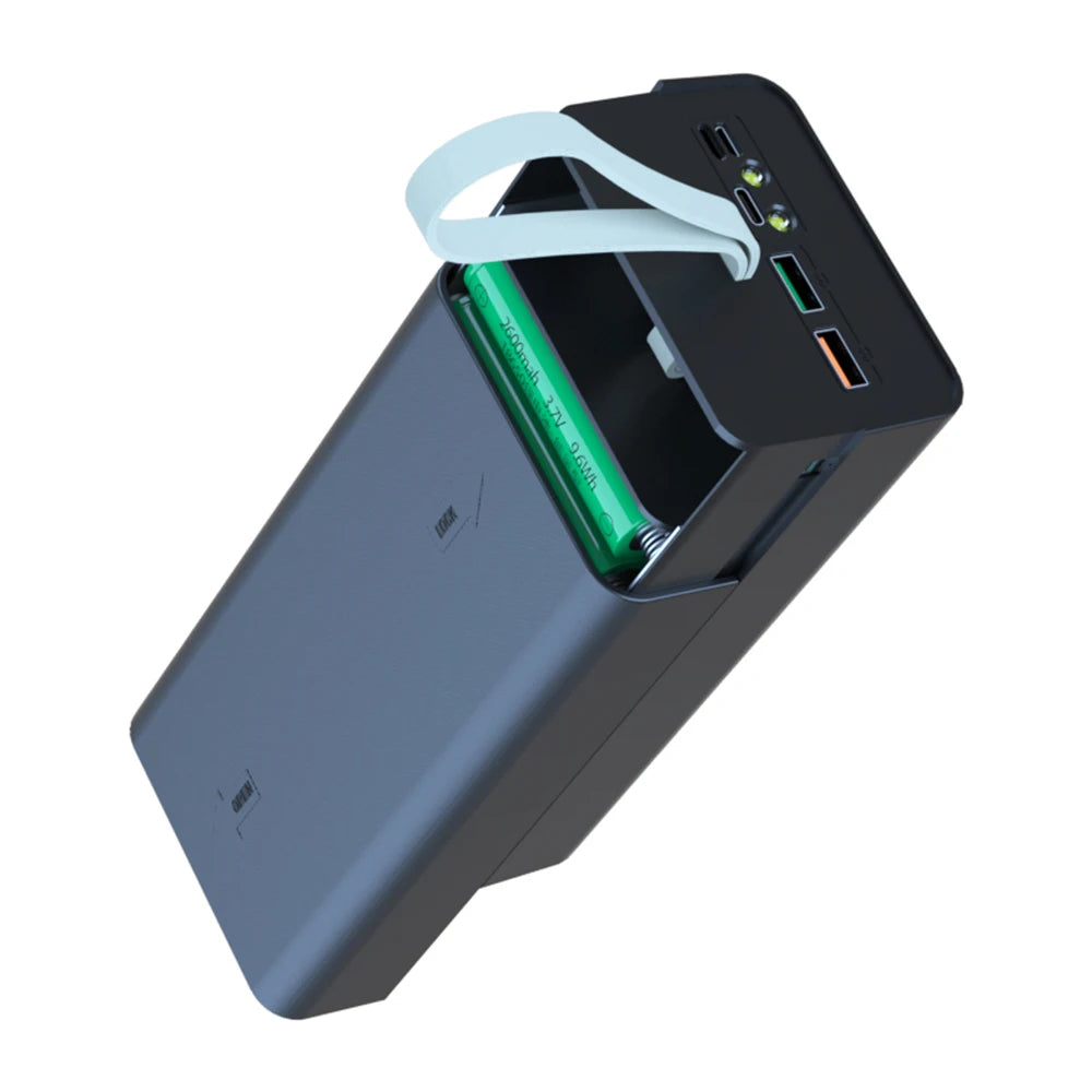 T21 18650 Battery Storage Case with Power Bank & Flashlight