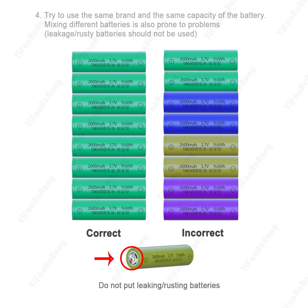 T21 18650 Battery Storage Case with Power Bank & Flashlight