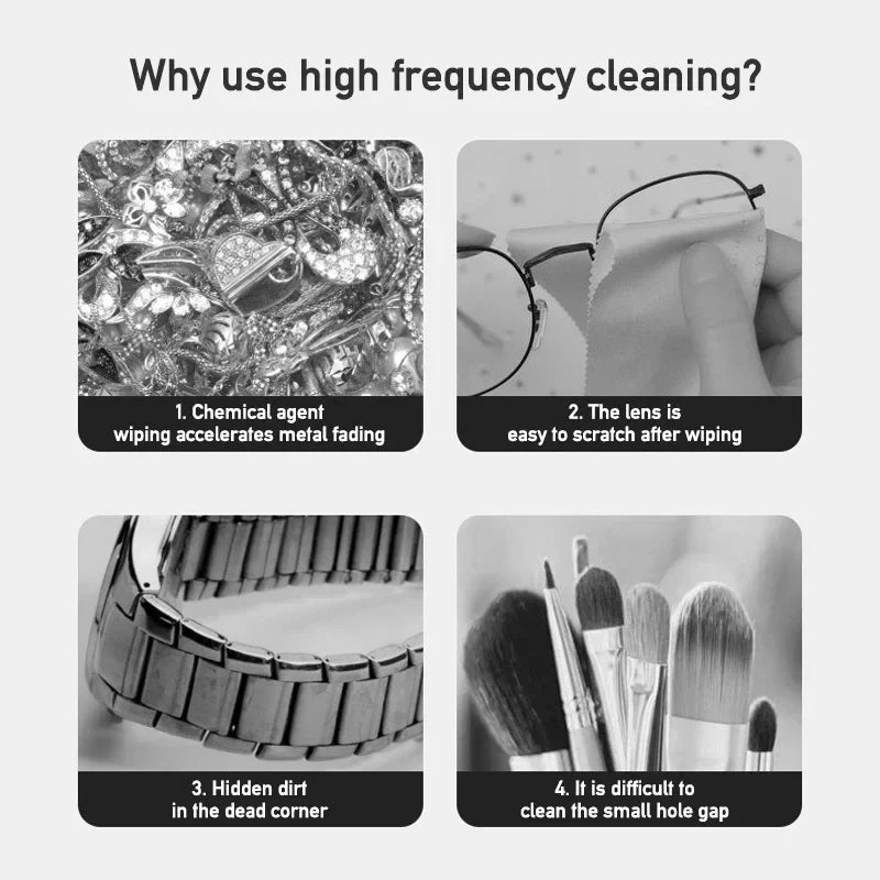 Ultrasonic Cleaner for Jewelry, Glasses, Watches & Makeup Brushes