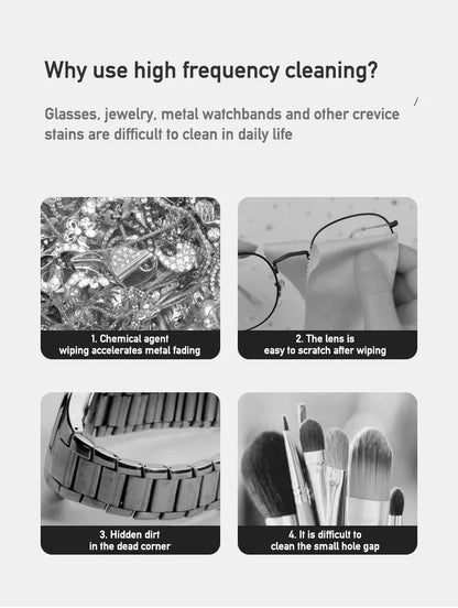 Ultrasonic Cleaner for Jewelry, Glasses, Watches & Makeup Brushes